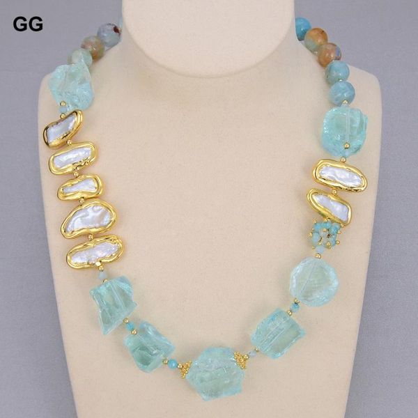 jewelry natural blue glass quartzs rough white biwa freshwater pearl round agates choker necklace 21" vintage for women chains, Silver
jewelry natural blue glass quartzs rough white biwa freshwater pearl round agates choker necklace 21" vintage for women chains, Silver