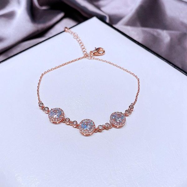link, chain migga trendy round cubic zircon crystal bracelet rose gold color cz stone women gift jewelry, Black
link, chain migga trendy round cubic zircon crystal bracelet rose gold color cz stone women gift jewelry, Black