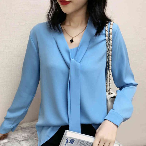 blusas mujer de moda long sleeve blue chiffon blouse women bow v-neck office ladies womens and blouses c256 210426, White
blusas mujer de moda long sleeve blue chiffon blouse women bow v-neck office ladies womens and blouses c256 210426, White