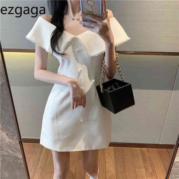 ezgaga elegant off shoulder dress women slash neck pearl button solid a-line korean fashion high waist summer party dress 210430, Black;gray
ezgaga elegant off shoulder dress women slash neck pearl button solid a-line korean fashion high waist summer party dress 210430, Black;gray