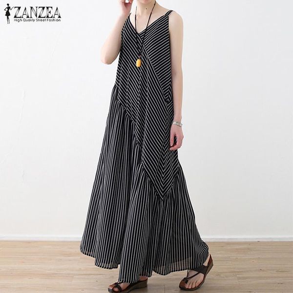 women's jumpsuits & rompers 2021 zanzea women summer sleeveless striped chiffon wide leg pants casual loose patchwork flare long overal, Black;white
women's jumpsuits & rompers 2021 zanzea women summer sleeveless striped chiffon wide leg pants casual loose patchwork flare long overal, Black;white