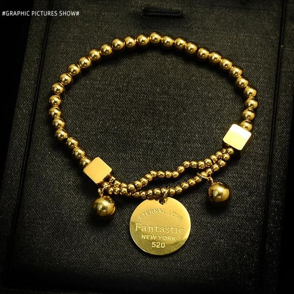 charm bracelets ychm handmade yourk strength bead bracelet for women titanium steel gold color femme jewelry fb031, Golden;silver
charm bracelets ychm handmade yourk strength bead bracelet for women titanium steel gold color femme jewelry fb031, Golden;silver