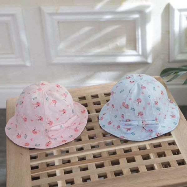 spring and summer baby sunshade hat girl flower broken cotton basin sun fisherman 1-2 years old children's fashion, Yellow