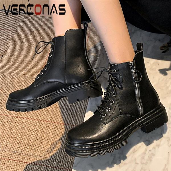 boots verconas outdoor leisure women ankle autumn genuine leather thick heels fashion working casual round toe shoes woman, Black
boots verconas outdoor leisure women ankle autumn genuine leather thick heels fashion working casual round toe shoes woman, Black