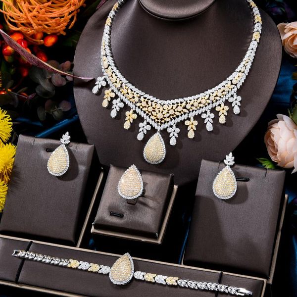 earrings & necklace kellybola trendy for women wedding banquet 4pcs waterdrop cz collar bracelet ring zircon jewelry sets, Silver
earrings & necklace kellybola trendy for women wedding banquet 4pcs waterdrop cz collar bracelet ring zircon jewelry sets, Silver