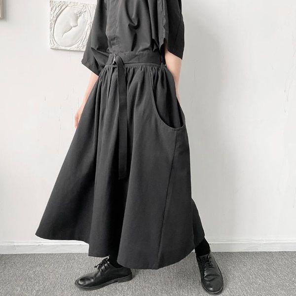 men elastic waist belt niche design japan kimono casual wide leg pants women couple streetwear fashion vintage skirt pant men's, Black
men elastic waist belt niche design japan kimono casual wide leg pants women couple streetwear fashion vintage skirt pant men's, Black