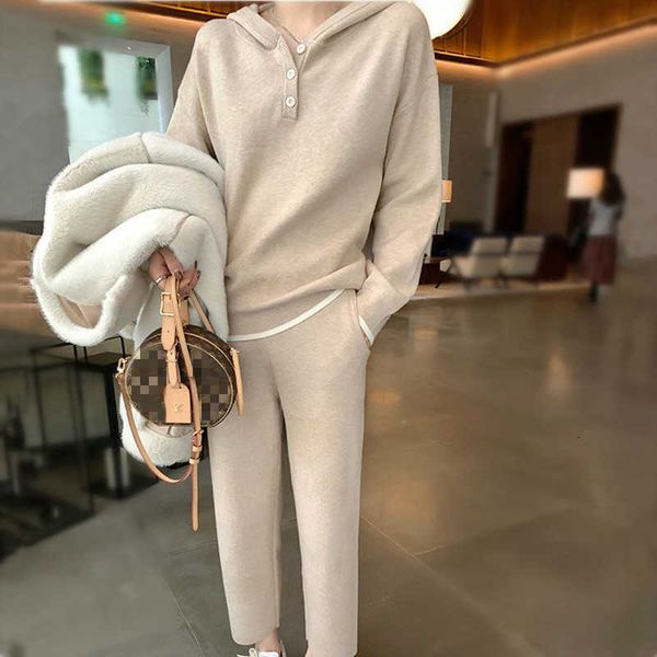 two piece dress women's knitted suit spring sweater hooded and knit pants set korean loose warm home for kbg2, White
two piece dress women's knitted suit spring sweater hooded and knit pants set korean loose warm home for kbg2, White