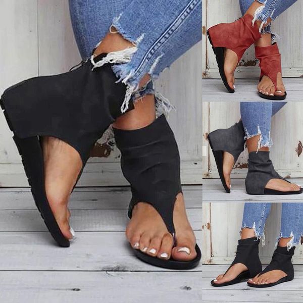 sandals summer women suede flat open toe breathable zipper clip casual vintage boots rome outdoor beach shoes, Black
sandals summer women suede flat open toe breathable zipper clip casual vintage boots rome outdoor beach shoes, Black