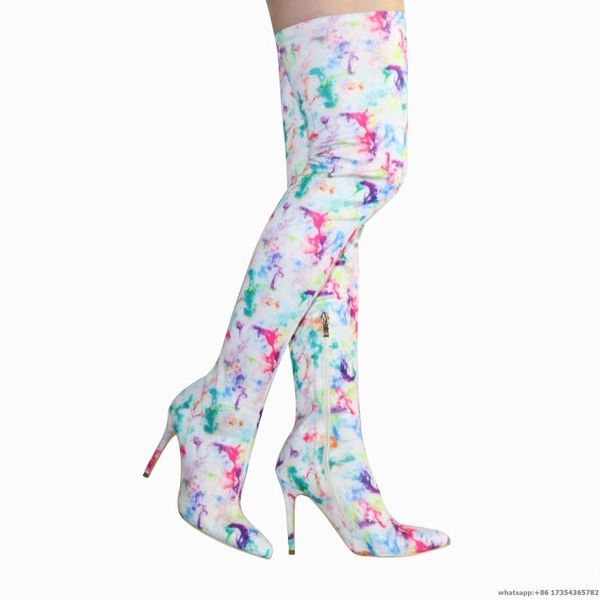 boots autumn pointed toe stiletto graffiti floral high heel over the knee women's stretch colorful thigh, Black
boots autumn pointed toe stiletto graffiti floral high heel over the knee women's stretch colorful thigh, Black
