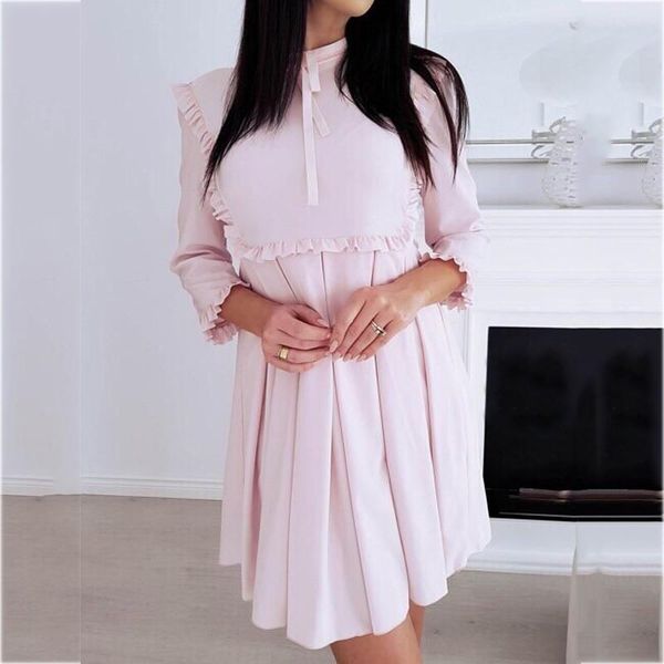 casual dresses 2021 spring fashion women ruffles three quarter tunic vintage ladies elegant bow female vestidos, Black;gray
casual dresses 2021 spring fashion women ruffles three quarter tunic vintage ladies elegant bow female vestidos, Black;gray
