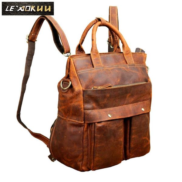 backpack original leather design university student school book bag male fashion knapsack daypack travel 13" lapmen 9999
backpack original leather design university student school book bag male fashion knapsack daypack travel 13" lapmen 9999