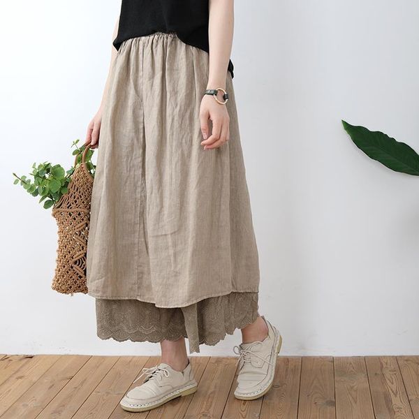 japan style a line solid womens skirts color patchwork lace summer high waist loose female vintage, Black
japan style a line solid womens skirts color patchwork lace summer high waist loose female vintage, Black