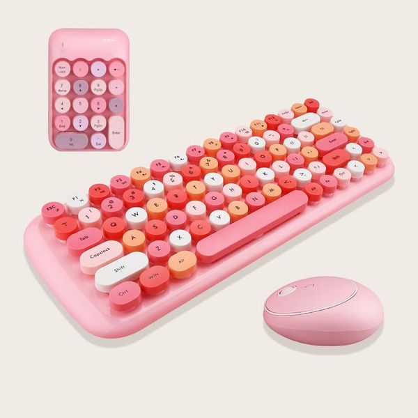 keyboard mouse combos wireless kit for notebook with pad 1600dpi retro punk colorful 84 round keys
keyboard mouse combos wireless kit for notebook with pad 1600dpi retro punk colorful 84 round keys