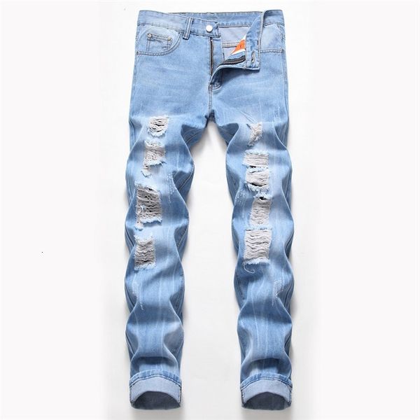 men's jeans new men in hole destroyed ripped hip hop style homme masculine fashion design magro brim pants for gor4, Blue
men's jeans new men in hole destroyed ripped hip hop style homme masculine fashion design magro brim pants for gor4, Blue