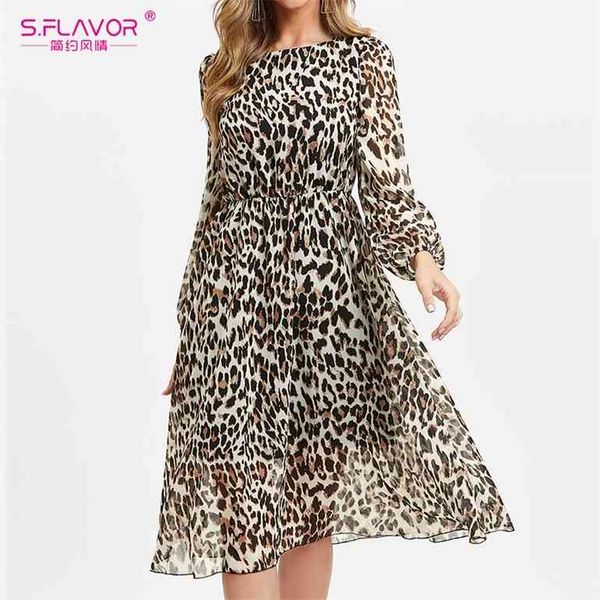 s.flavor leopard print o neck chiffon dress for women 2021 spring long sleeve party dress clothes summer casual beach dress, Black;gray
s.flavor leopard print o neck chiffon dress for women 2021 spring long sleeve party dress clothes summer casual beach dress, Black;gray