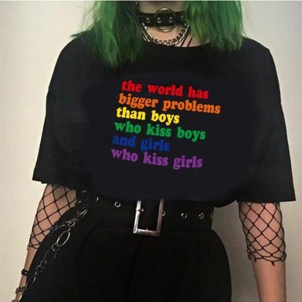 kuakuayu hjn rainbow 100% cotton women t shirt tees the world has bigger problems than boys who kiss girls graphic, White
kuakuayu hjn rainbow 100% cotton women t shirt tees the world has bigger problems than boys who kiss girls graphic, White