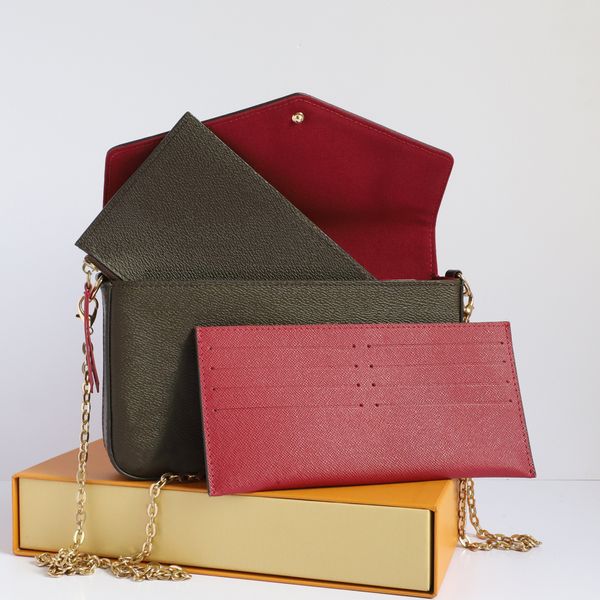 new 2022 luxurys designer wallets women purse 3-piece set fashion short damier leather wallet classic zipper pocket pallas bag card holder p, Red;black
new 2022 luxurys designer wallets women purse 3-piece set fashion short damier leather wallet classic zipper pocket pallas bag card holder p, Red;black