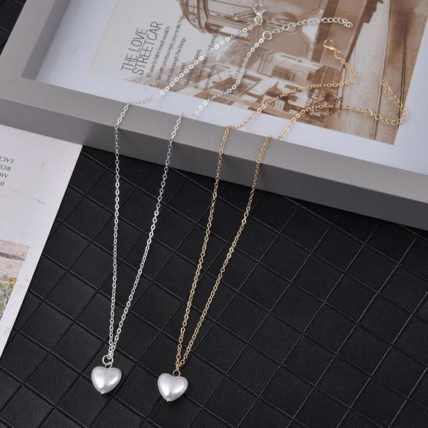 girl love heart pearl pendant necklace alloy clavicle chain valentine's day gift for women fashion jewelry, Silver
girl love heart pearl pendant necklace alloy clavicle chain valentine's day gift for women fashion jewelry, Silver