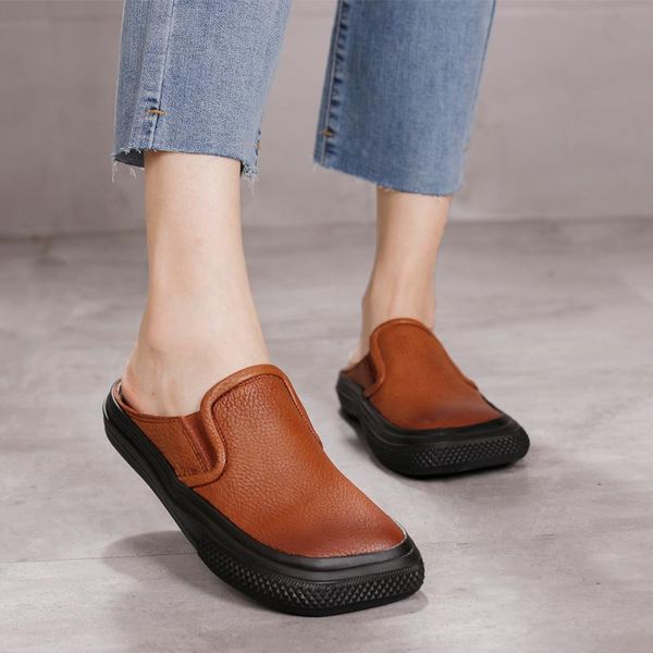 soft sole genuine leather shoes women's 2021 summer square toe slippers handmade retro outside sandals h2107-755, Black
soft sole genuine leather shoes women's 2021 summer square toe slippers handmade retro outside sandals h2107-755, Black