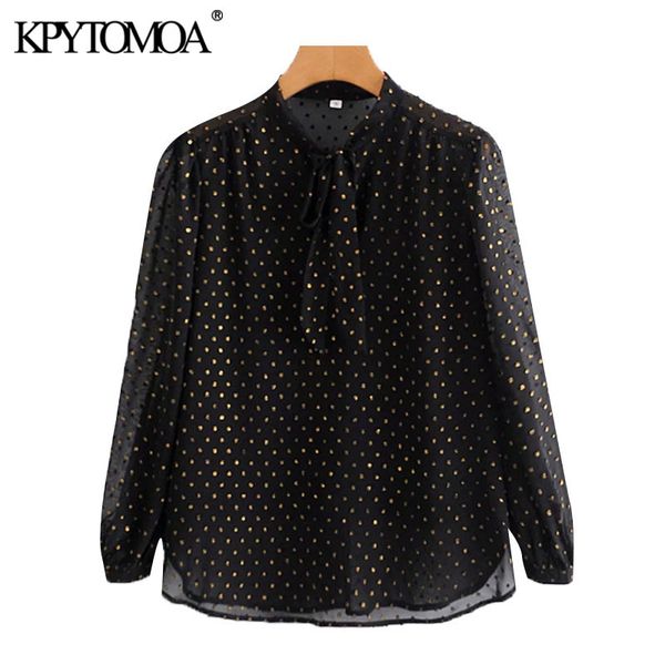 women fashion semi-sheer bow tied dot chiffon blouses vintage long sleeve with lining female shirts chic 210416, White
women fashion semi-sheer bow tied dot chiffon blouses vintage long sleeve with lining female shirts chic 210416, White