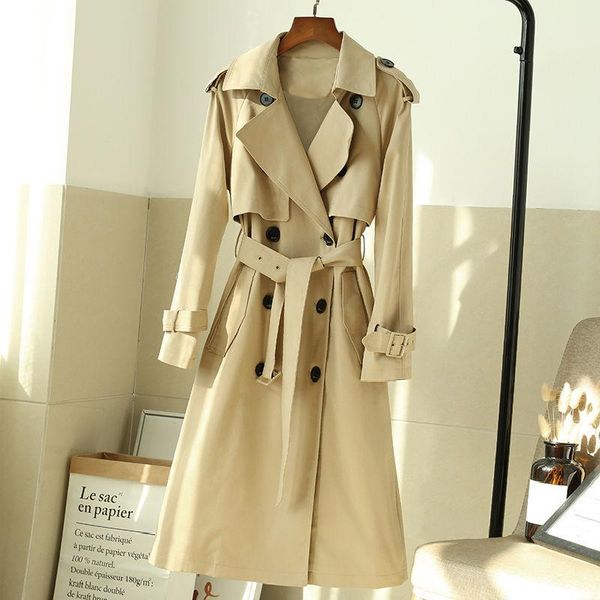 women's trench coats spring autumn long women coat double breasted turn-down collar windbreaker with belt loose lady outerwear fashion, Tan;black
women's trench coats spring autumn long women coat double breasted turn-down collar windbreaker with belt loose lady outerwear fashion, Tan;black