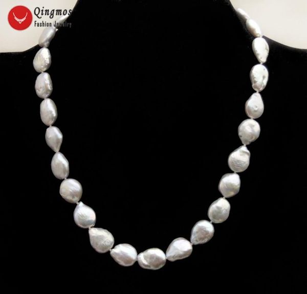 qingmos gray natural pearl necklace for women with 10*14mm drop coin freshwater chokers fine jewelry 17" nec6498, Golden;silver
qingmos gray natural pearl necklace for women with 10*14mm drop coin freshwater chokers fine jewelry 17" nec6498, Golden;silver