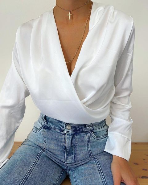 shyloli women satin v neck and blouse solid color fashion summer autumn long sleeve shirts party club fashion 2021, White
shyloli women satin v neck and blouse solid color fashion summer autumn long sleeve shirts party club fashion 2021, White