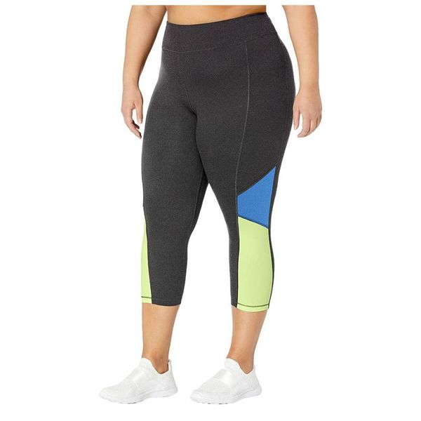 women's leggings plus size fashion color matching nude fitness pants 7-point patchwork capris sports, Black
women's leggings plus size fashion color matching nude fitness pants 7-point patchwork capris sports, Black