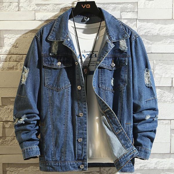 men's jackets 2021 solid casual slim fit hole denim bomber jacket men fashion cowboy jean coat, Black;brown
men's jackets 2021 solid casual slim fit hole denim bomber jacket men fashion cowboy jean coat, Black;brown