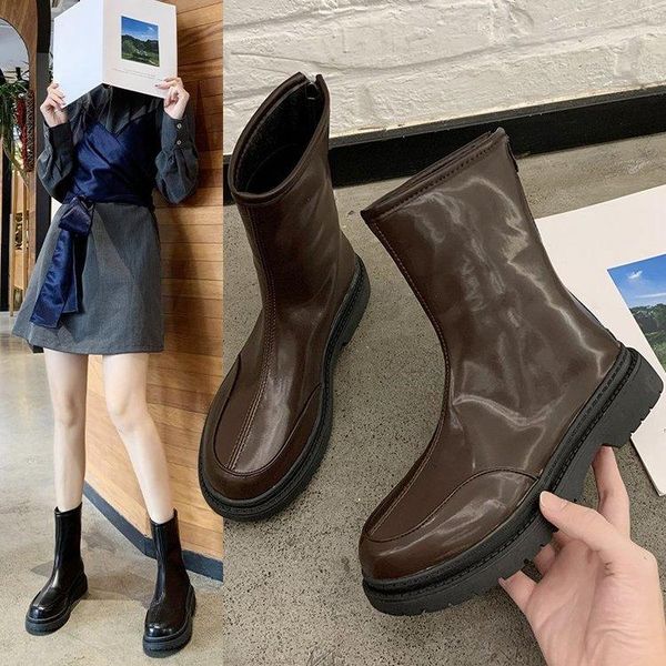women's boots autumn shoes zipper luxury designer round toe winter footwear boots-women mid-calf fashion ladies 2021 lolita low, Black
women's boots autumn shoes zipper luxury designer round toe winter footwear boots-women mid-calf fashion ladies 2021 lolita low, Black