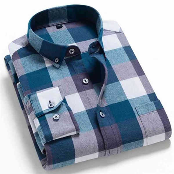 men flannel plaid shirt 100% cotton spring autumn casual long sleeve soft comfort slim fit styles brand man clothes 210626, White;black
men flannel plaid shirt 100% cotton spring autumn casual long sleeve soft comfort slim fit styles brand man clothes 210626, White;black