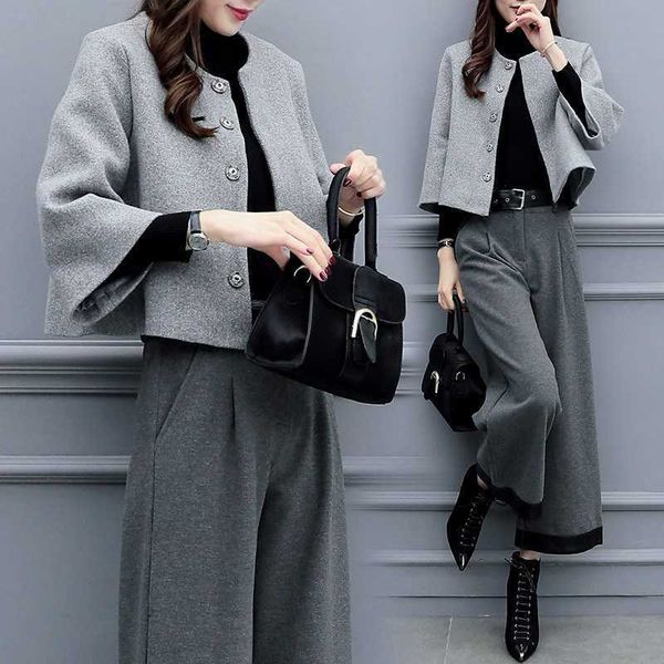 elegant ladies jacket pants two-piece winter casual woolen lady coat female temperament high waist 210527, White
elegant ladies jacket pants two-piece winter casual woolen lady coat female temperament high waist 210527, White