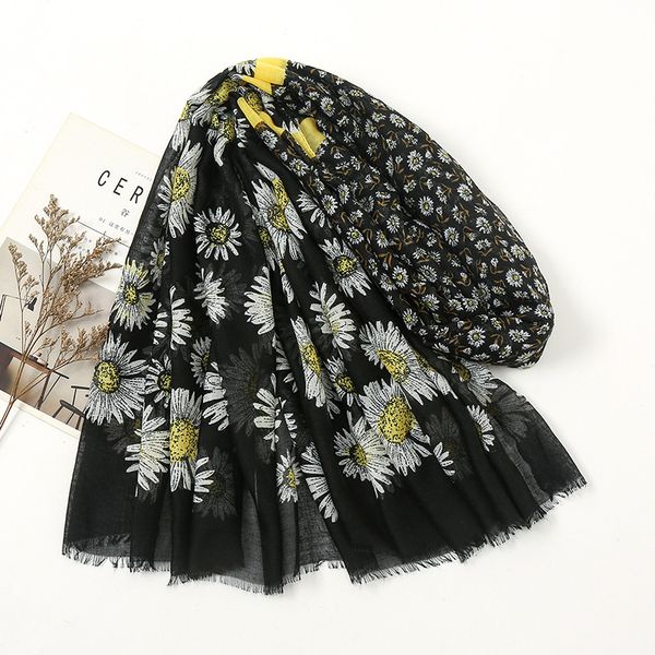 shawls soft voile cotton and linen feel scarf black little daisy decorative travel sun protection shawl female no. 4, Blue;gray
shawls soft voile cotton and linen feel scarf black little daisy decorative travel sun protection shawl female no. 4, Blue;gray