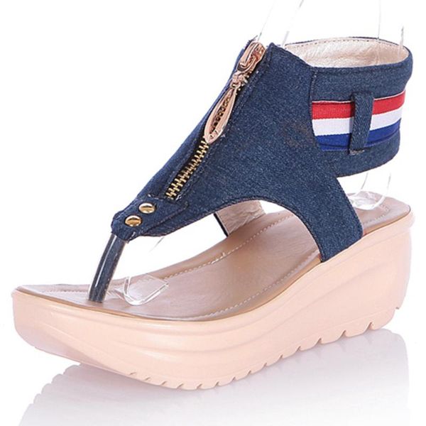 fashion female classic casual sandals denim platform wedges heels zipper women summer 2021 shoes dress, Black
fashion female classic casual sandals denim platform wedges heels zipper women summer 2021 shoes dress, Black