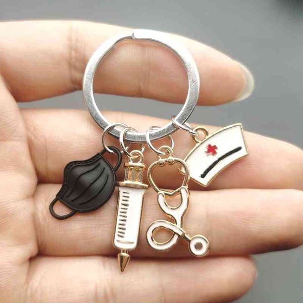 new design keychain doctor medical tool stethoscope syringe mask key ring nurse medical student gift keychain souvenir, Silver
new design keychain doctor medical tool stethoscope syringe mask key ring nurse medical student gift keychain souvenir, Silver