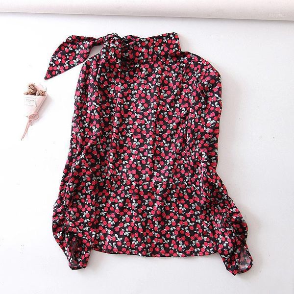 women's blouses & shirts woman 2021 high collar tie with bow floral shirt women blouse modis camisa femenina, White
women's blouses & shirts woman 2021 high collar tie with bow floral shirt women blouse modis camisa femenina, White