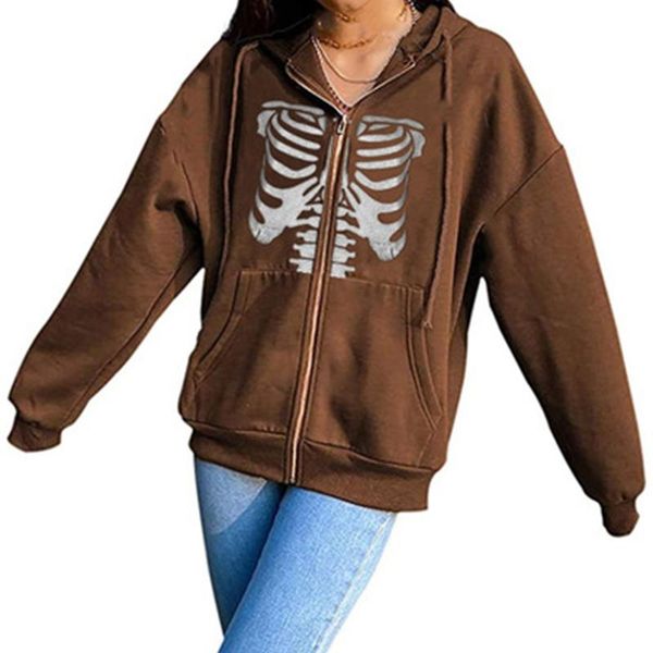 women's hoodies & sweatshirts skeleton print cardigan sweatshirt oversized hoodie women autumn zip up long sleeve coat female harajuku, Black
women's hoodies & sweatshirts skeleton print cardigan sweatshirt oversized hoodie women autumn zip up long sleeve coat female harajuku, Black