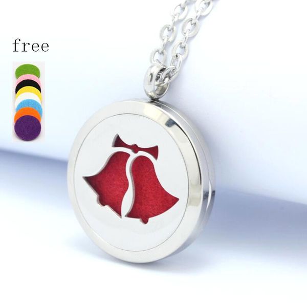 pendant necklaces christmas bell perfume locket 25/30mm 316l stainless steel essential oil diffuser necklace gift, Silver
pendant necklaces christmas bell perfume locket 25/30mm 316l stainless steel essential oil diffuser necklace gift, Silver