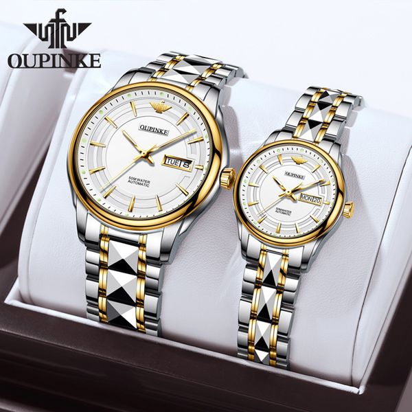 oupinke luxury lovers mechanical wristwatches for couples stainless steel waterproof silver golden black watch face with case go to diver an, Slivery;brown
oupinke luxury lovers mechanical wristwatches for couples stainless steel waterproof silver golden black watch face with case go to diver an, Slivery;brown