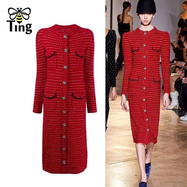 casual dresses tingfly 2021 runway knitted midi long luxury crystal button party dinner dress christmas red single breasted sp elbise, Black;gray
casual dresses tingfly 2021 runway knitted midi long luxury crystal button party dinner dress christmas red single breasted sp elbise, Black;gray
