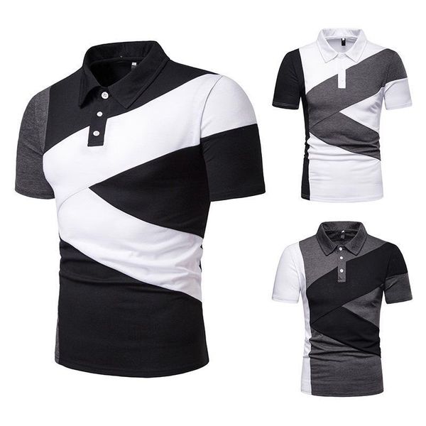 men's polos men color matching short sleeve shirt contrast clothing summer streetwear casual fashion pvji, White;black
men's polos men color matching short sleeve shirt contrast clothing summer streetwear casual fashion pvji, White;black