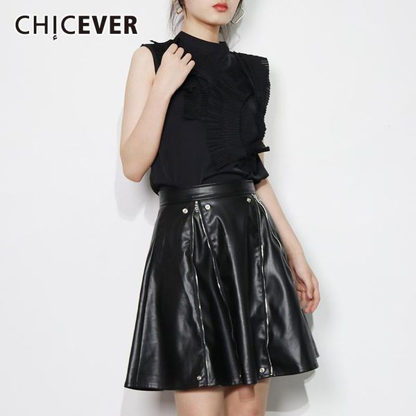 women's blouses & shirts chicever casual patchwork pleated ruffle blouse for women o neck sleeveless loose black fashion woman 2021 clo, White
women's blouses & shirts chicever casual patchwork pleated ruffle blouse for women o neck sleeveless loose black fashion woman 2021 clo, White