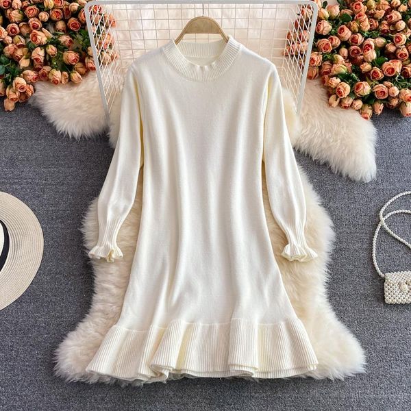 casual dresses ftlzz autumn winter women sweet o-neck flare sleeve knitting dress female loose solid color ruffles high waist sweater, Black;gray
casual dresses ftlzz autumn winter women sweet o-neck flare sleeve knitting dress female loose solid color ruffles high waist sweater, Black;gray