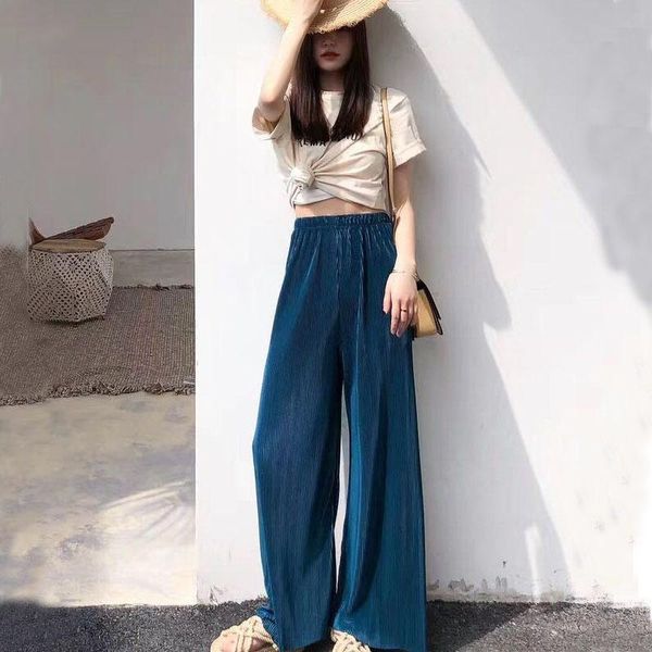 women's pants & capris spring summer plus size pleated wide leg womens high waist loose slim long solid black chiffon a207, Black;white
women's pants & capris spring summer plus size pleated wide leg womens high waist loose slim long solid black chiffon a207, Black;white