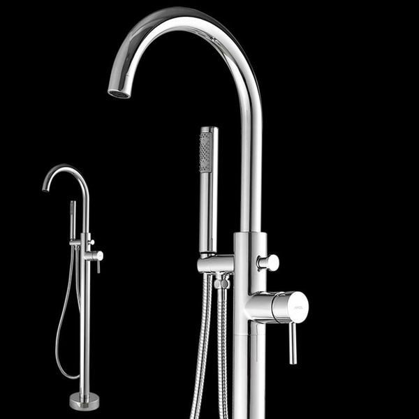 bathtub faucet brass chrome floor mount bathroom swivel spout single handle tub filler hand shower sprayer mixer tap 6022 sets 
bathtub faucet brass chrome floor mount bathroom swivel spout single handle tub filler hand shower sprayer mixer tap 6022 sets