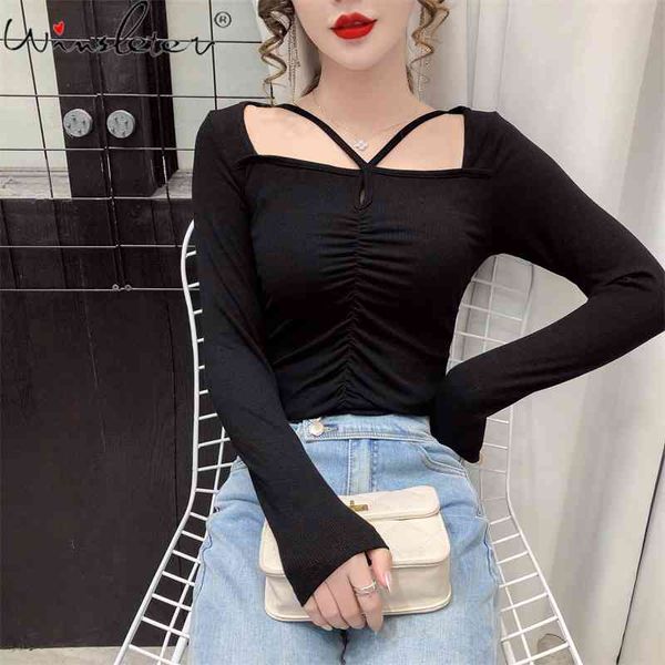 women's t-shirt spring summer cotton european style girls cross drape hollow out women long sleeve all match tees t12201, White
women's t-shirt spring summer cotton european style girls cross drape hollow out women long sleeve all match tees t12201, White