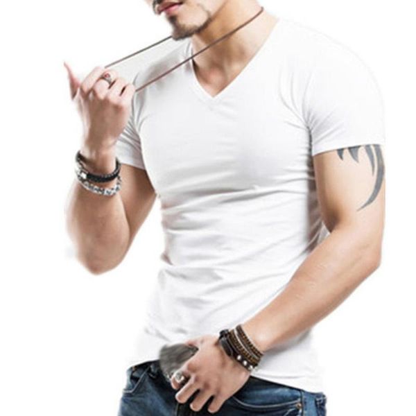 men's t-shirts men plus size summer basic solid color short sleeve v neck slims fit t-shirt, White;black
men's t-shirts men plus size summer basic solid color short sleeve v neck slims fit t-shirt, White;black
