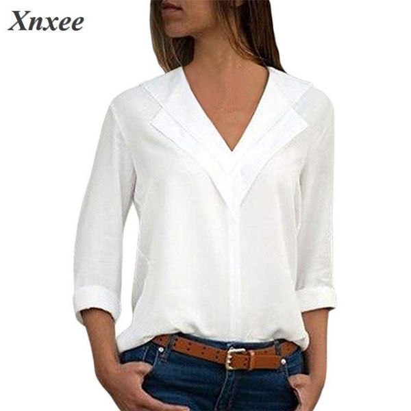 women's blouses & shirts fashion autumn chiffon shirt women blouse casual v-neck solid female blusa feminina, White
women's blouses & shirts fashion autumn chiffon shirt women blouse casual v-neck solid female blusa feminina, White
