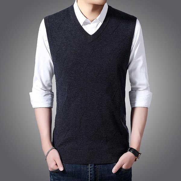 sweater vest men pure color v-neck striped wool casual slim chaleco hombre youth male simple comfortable knitted pullover vests men's, Black;white
sweater vest men pure color v-neck striped wool casual slim chaleco hombre youth male simple comfortable knitted pullover vests men's, Black;white