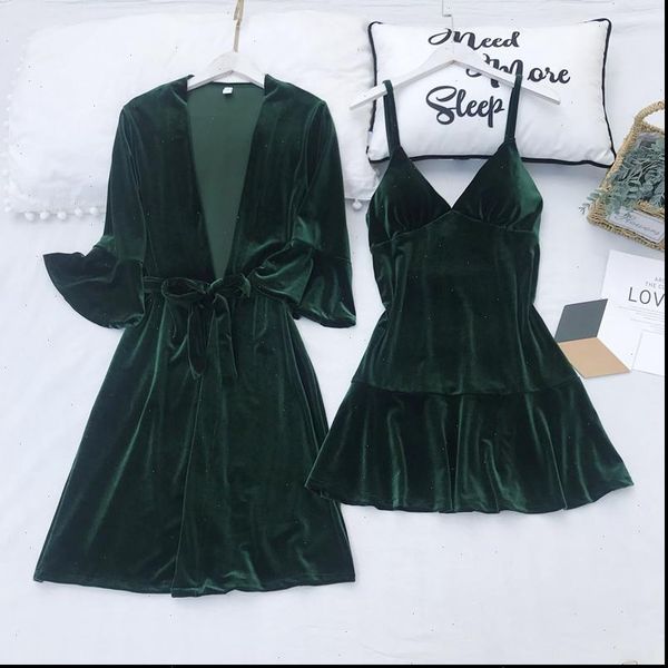 winter pajamas set velvet women sleepwear robe gown autumn lingerie 2 peices femme pijamas underwear bathrobe, Black;red
winter pajamas set velvet women sleepwear robe gown autumn lingerie 2 peices femme pijamas underwear bathrobe, Black;red